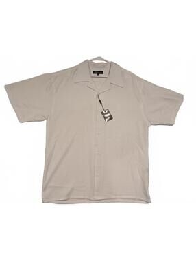 Montique Short Sleeve Button Up Shirt Solid White Casual Mens XL New With Tags